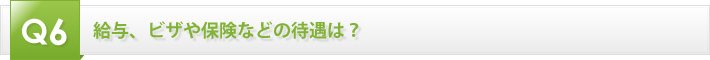 給与、ビザや保険などの待遇は？